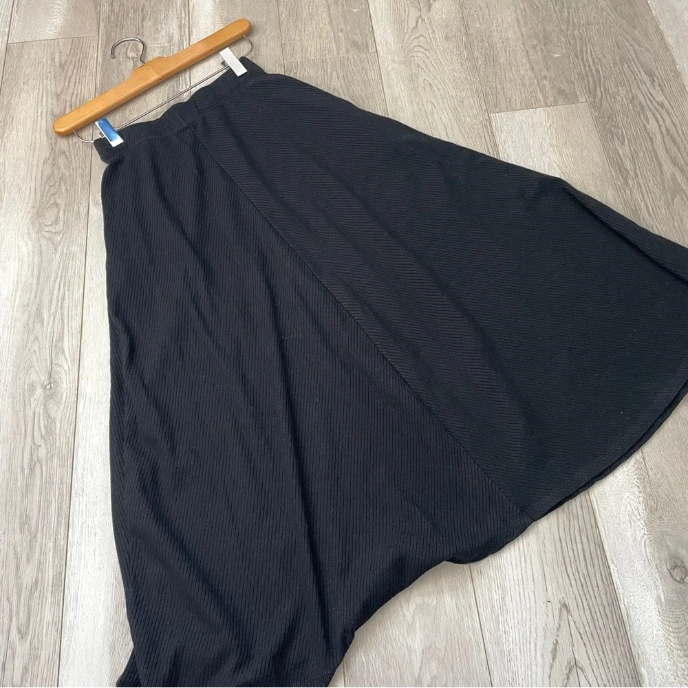 Reformation Ribbed Skirt molly knit midi womens Black xsmall minimalist - Picture 5 of 8